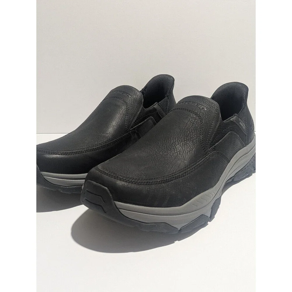 Skechers Relaxed Fit Memory Foam Black‎ Slip On Shoes Men’s 11